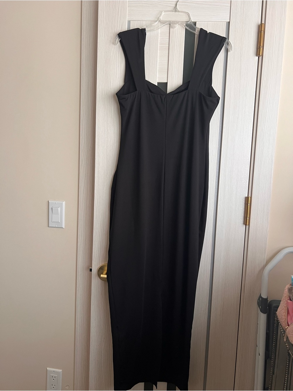 Classic Black Sleeveless Midi Dress - Elegant Women's Dress